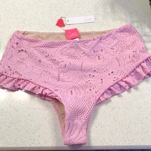 Lolli Hight waisted pink bikini bottoms